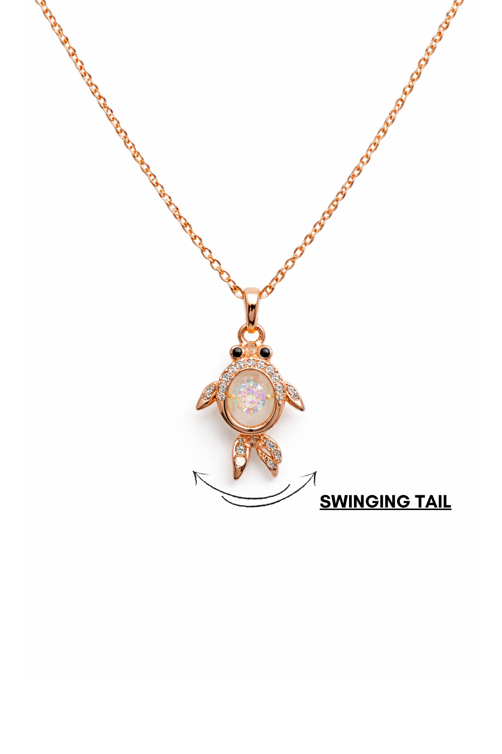 Elegant Turtle Shape Rose Gold Pendant Necklace for Women