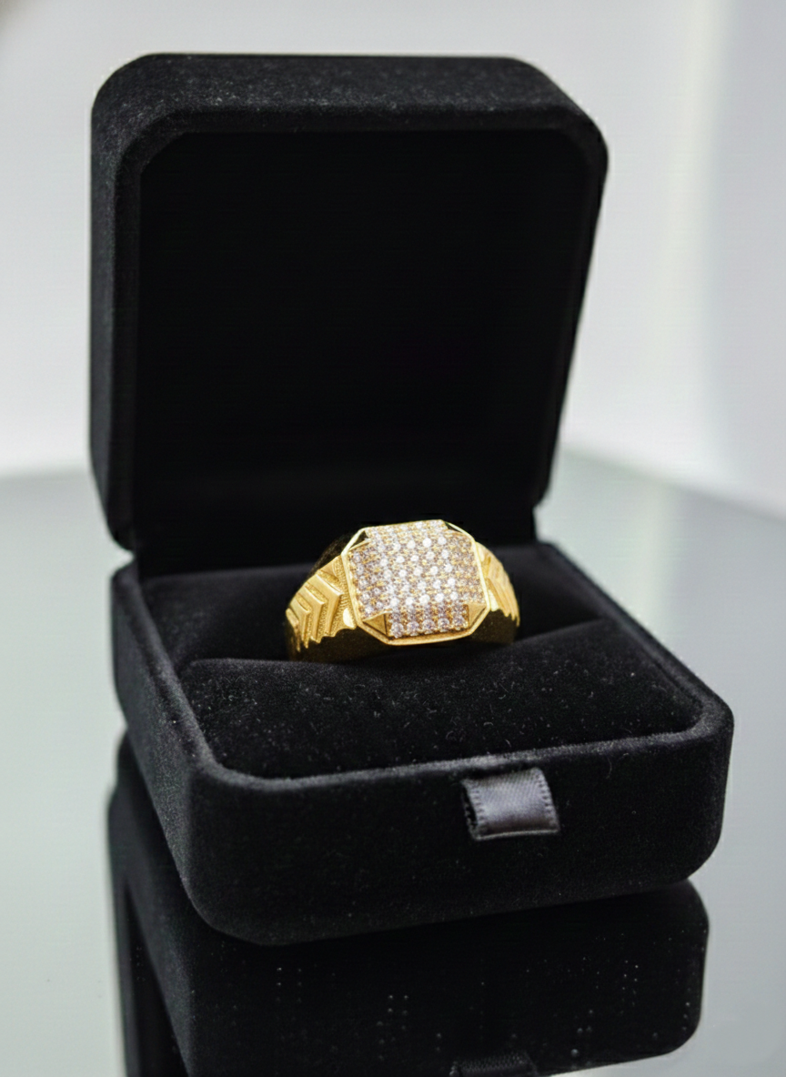 NuGold Mens Ring With Stone