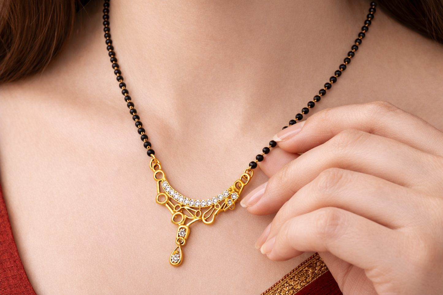 NuGold Mangalsutra With Stone Pendant