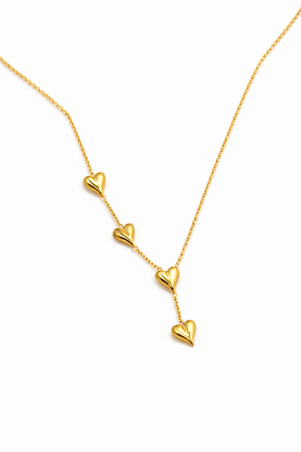Elegant Gold Multi Heart Drop pendant Necklace