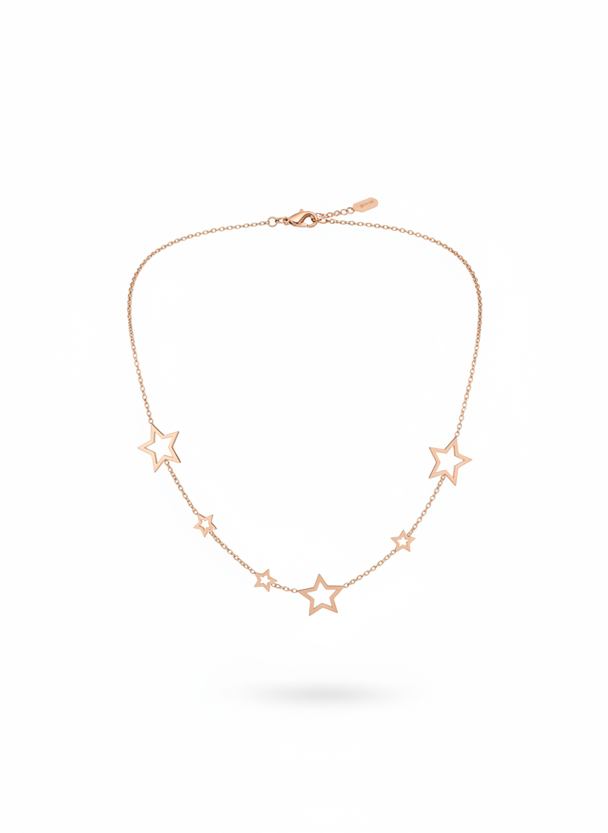 Elegant Rose Gold Star Pendant Necklace