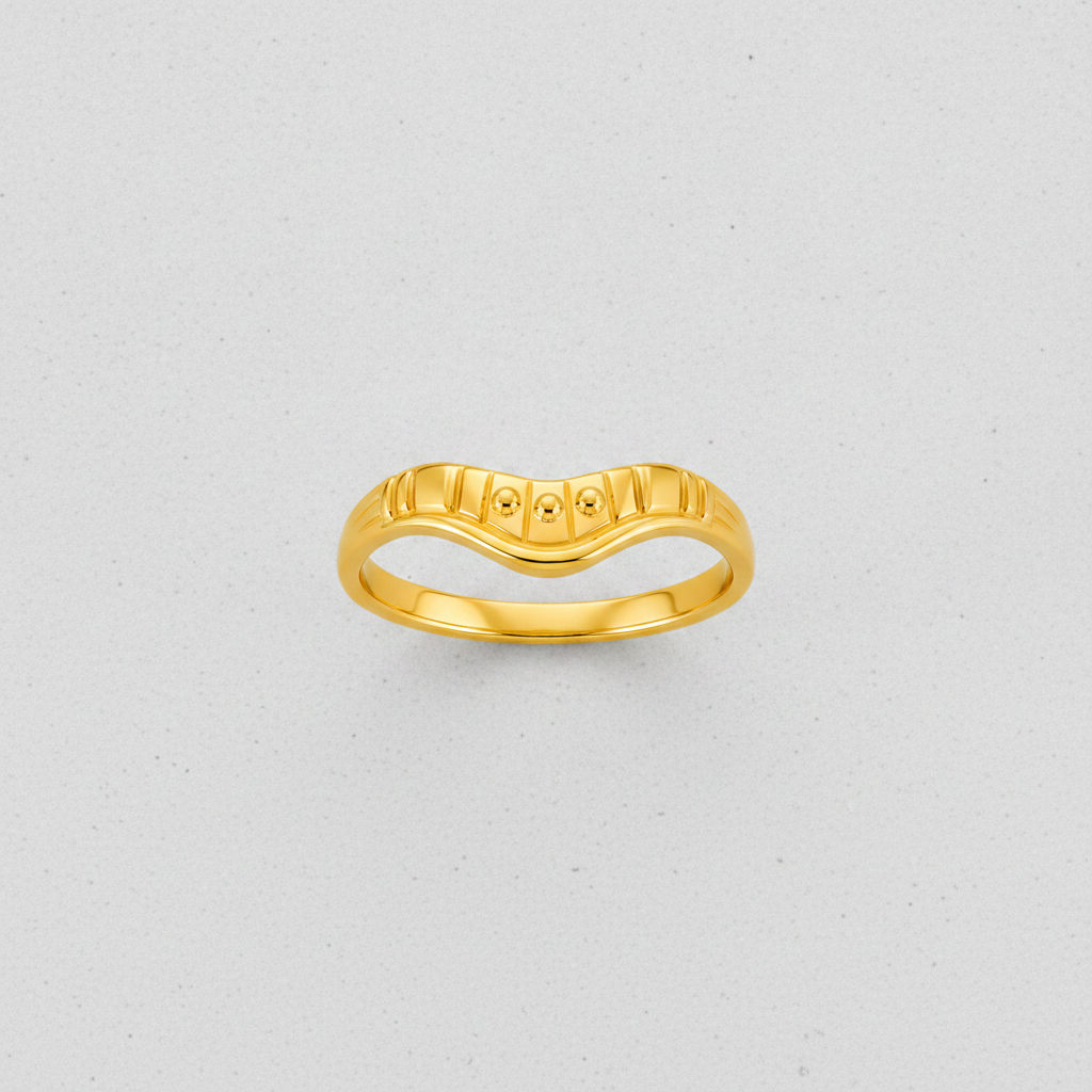 Regal Curved Crest Minimalist Ring for Women