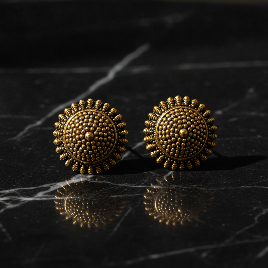 Royal Mandala Beaded Statement Stud Earrings for Women