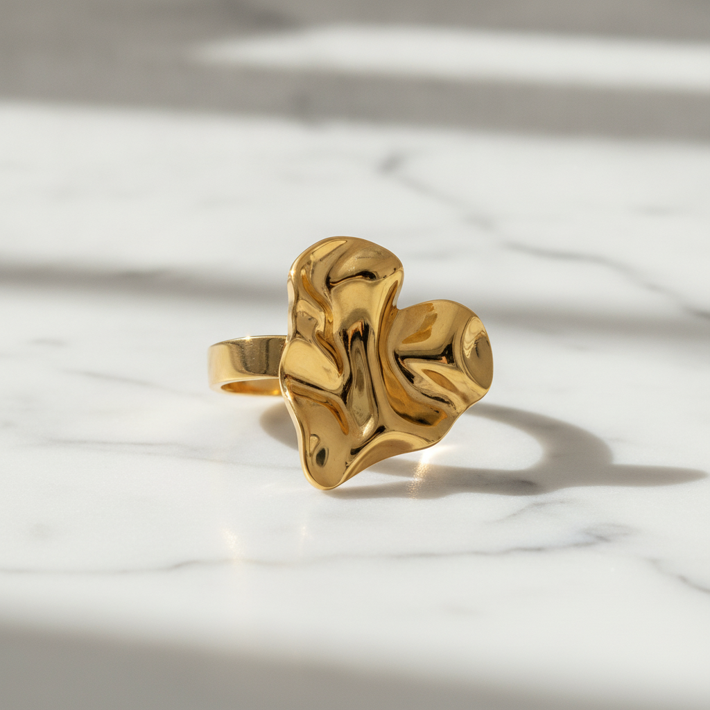 Imperial Abstract Sculpted Wave Statement Ring