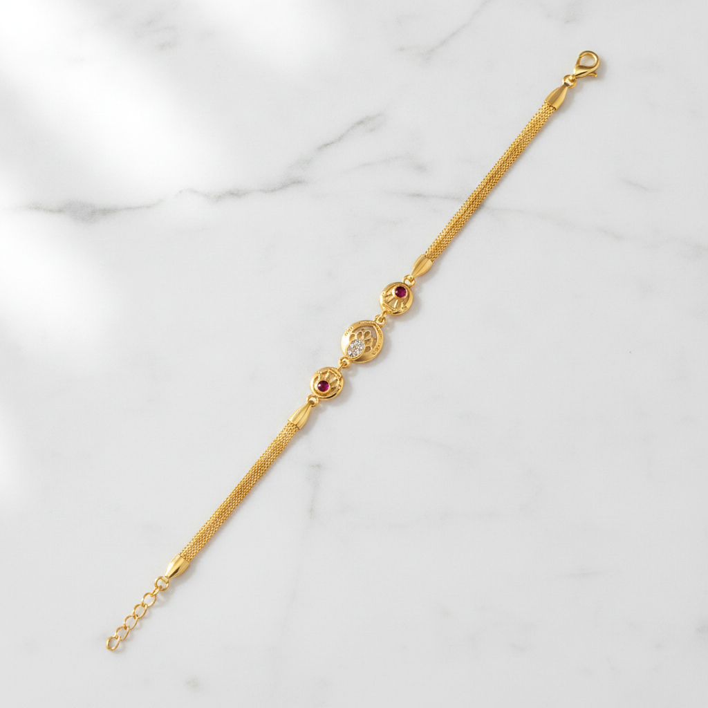Heritage Ruby Medallion Bracelet for Women & Girls