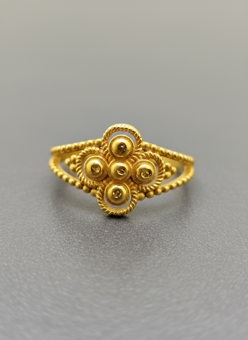 NuGold Antique Floral Heritage Ring