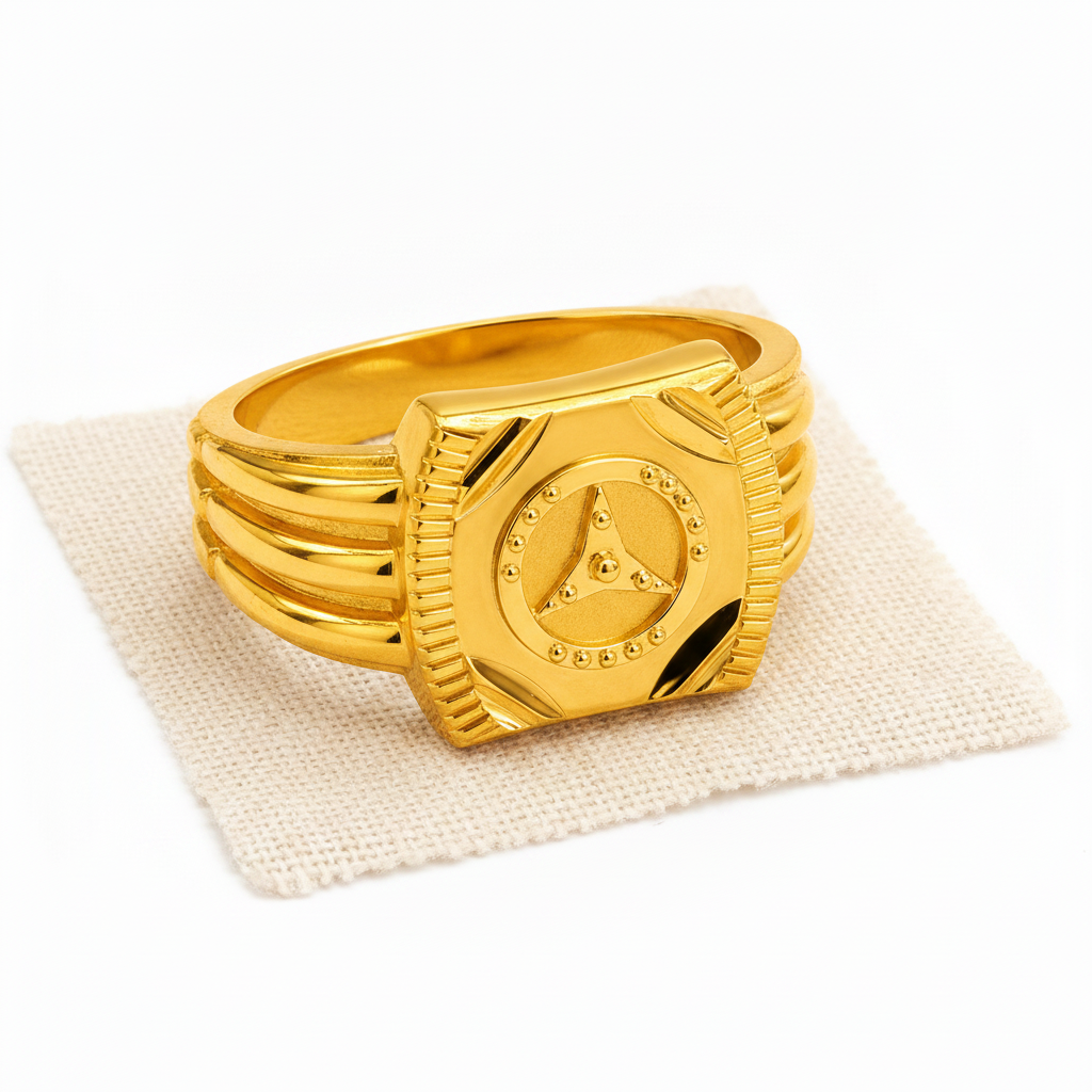 Royal Triad Crest Statement Ring for Men