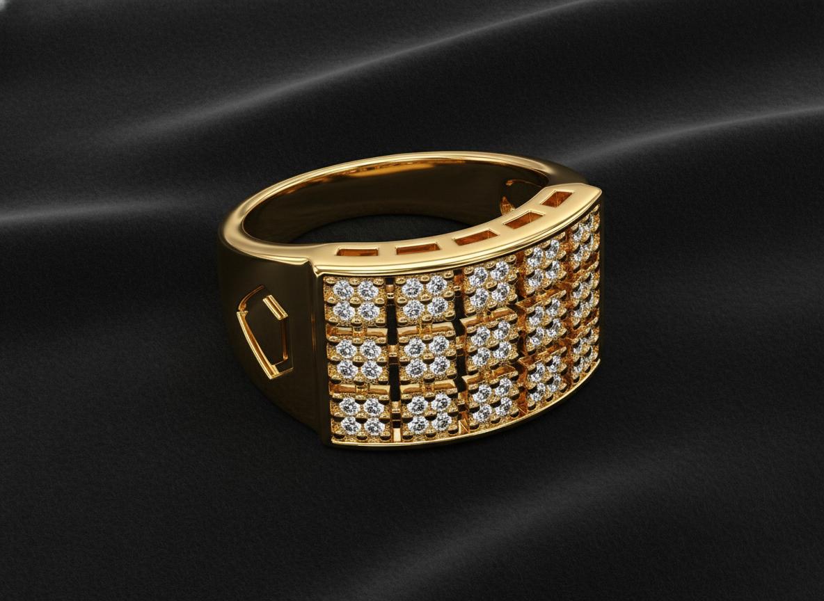 NuGold Royale Pavé Signet Ring