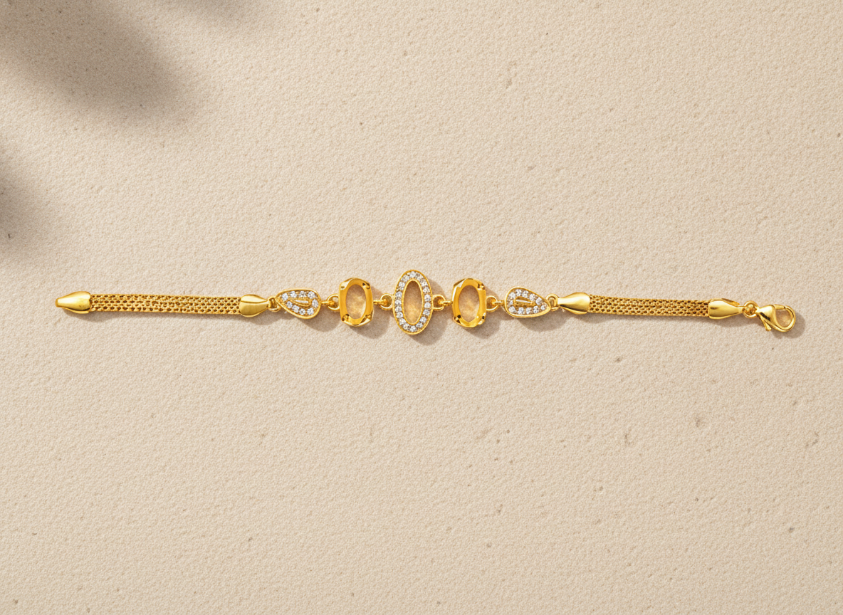 Premium Triple Oval CZ Link Bracelet for Women