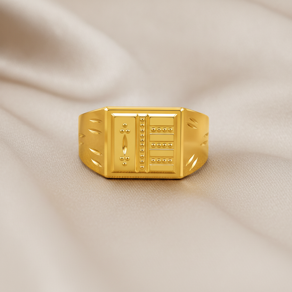 Imperial Geometric Engraved Statement Ring