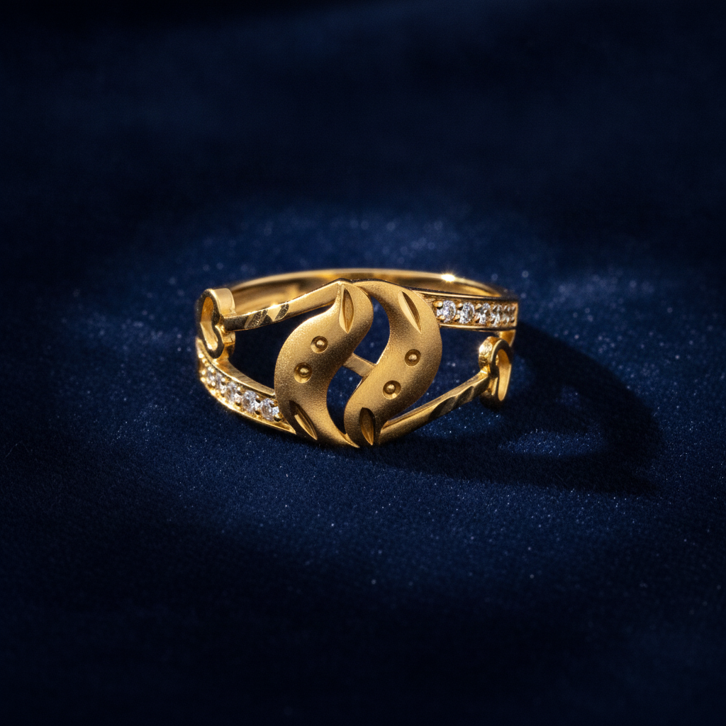 Elegant Leaf Embrace Crystal Ring for Women