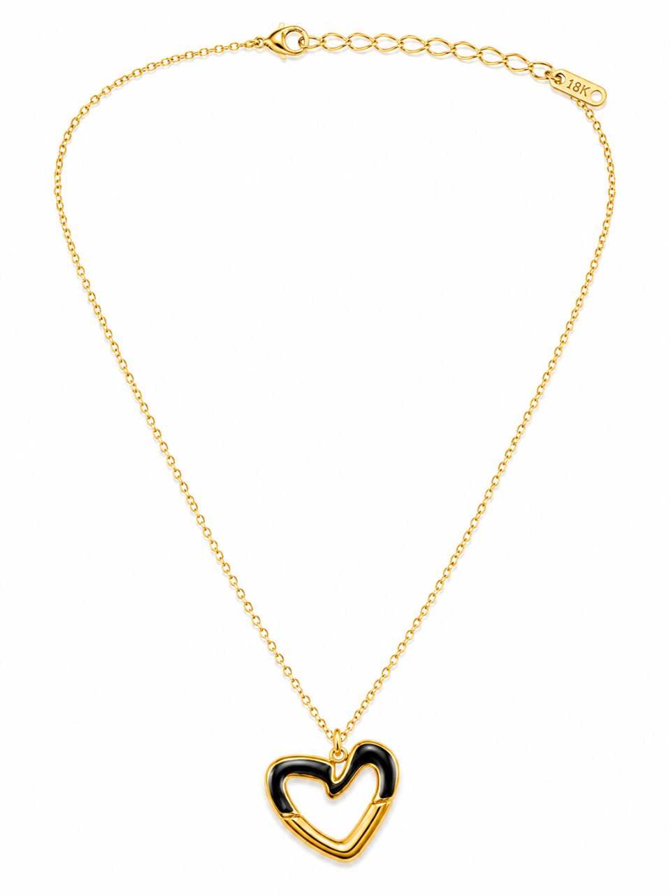 Elegant Dual-Tone Heart Necklace for Women