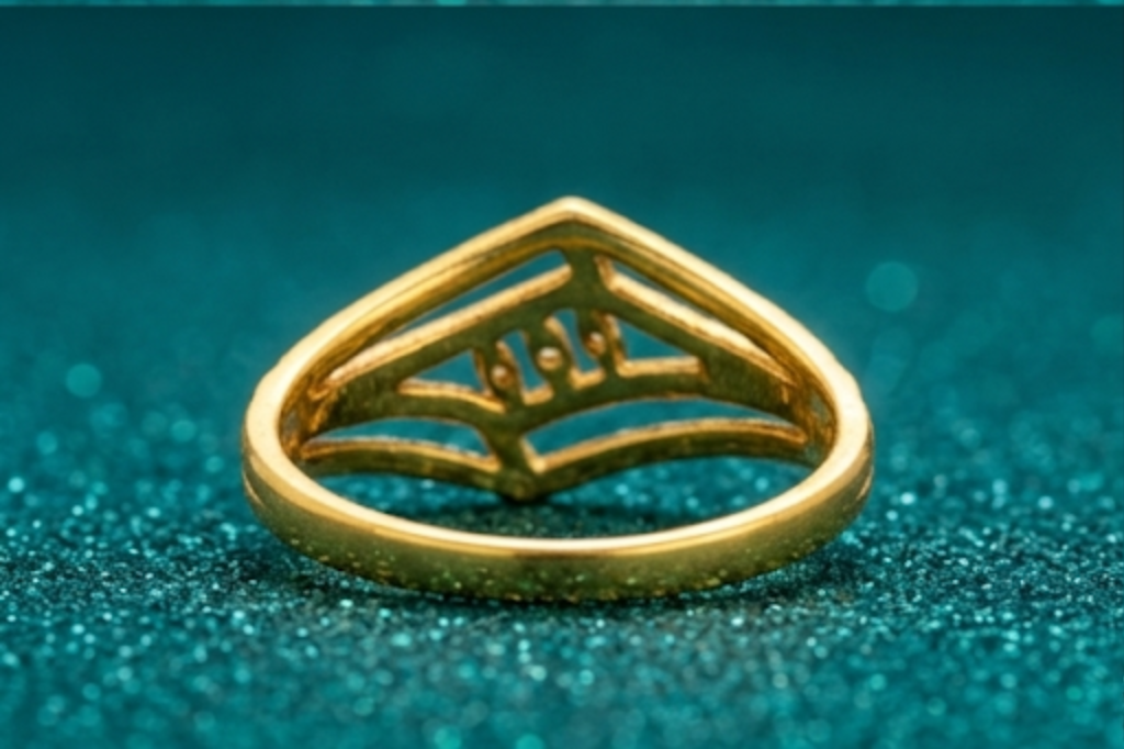 NuGold Geometric Triple Band Gold Ring
