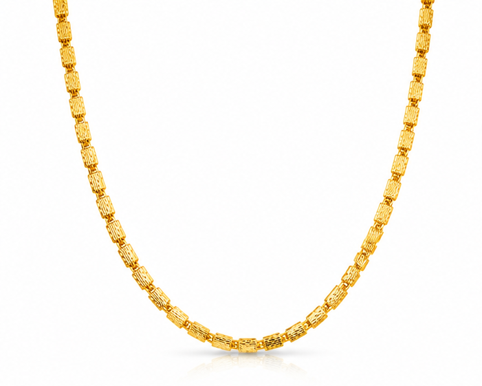 NUGOLD Premium Gold Rectangular Link Chain for Men & Women