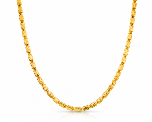 NUGOLD Premium Gold Rectangular Link Chain for Men & Women