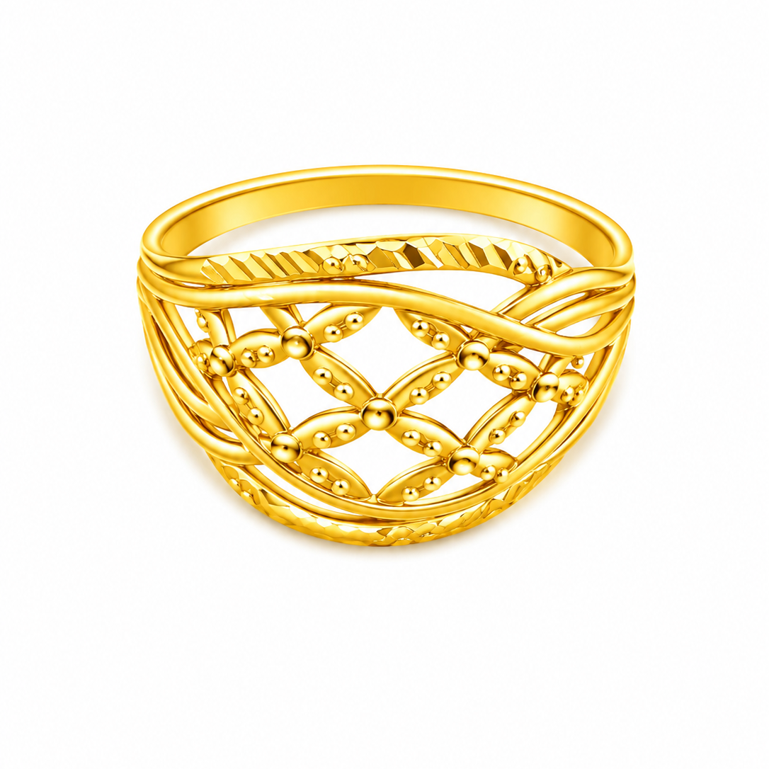 NUGOLD Elegant Interwoven Designer Ring for Women