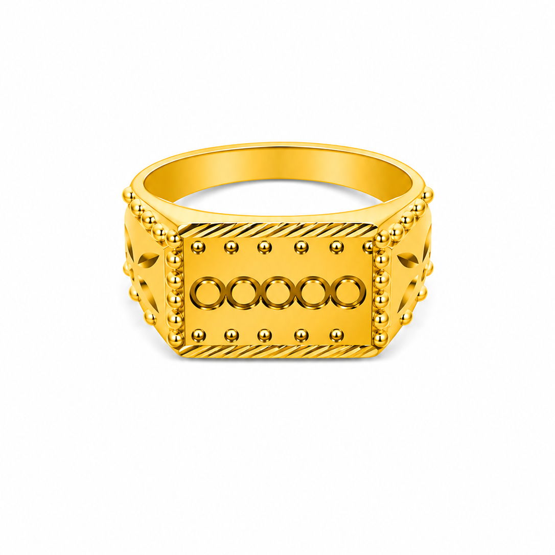 NUGOLD Royal Heritage Geometric Statement Ring for Men