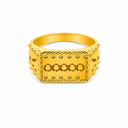 NUGOLD Royal Heritage Geometric Statement Ring for Men