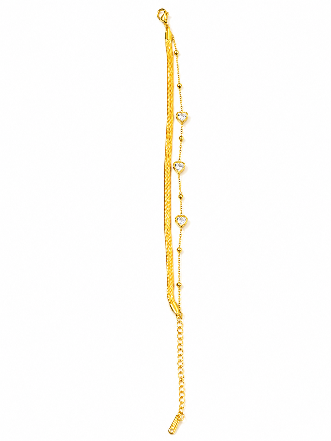 Elegant Dainty Triple Heart Bracelet for Women & Girls