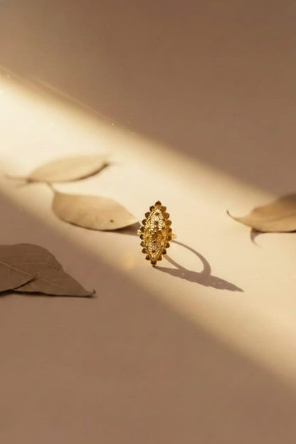 NuGold Trendy Flower Ring For Women