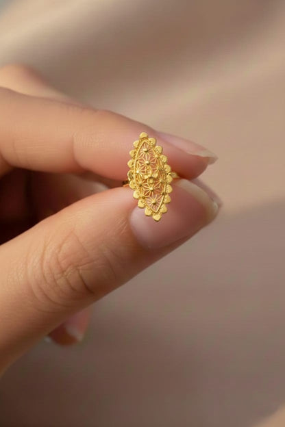 NuGold Trendy Flower Ring For Women