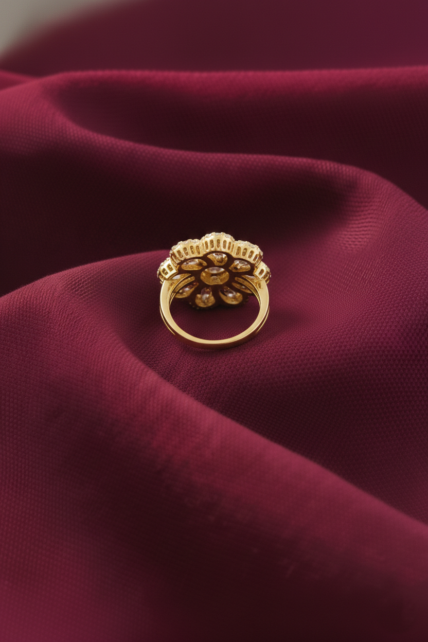 NuGold Trendy Floral Ring For Women