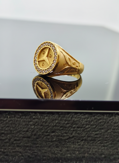 NuGold Mercedes Ring For Men