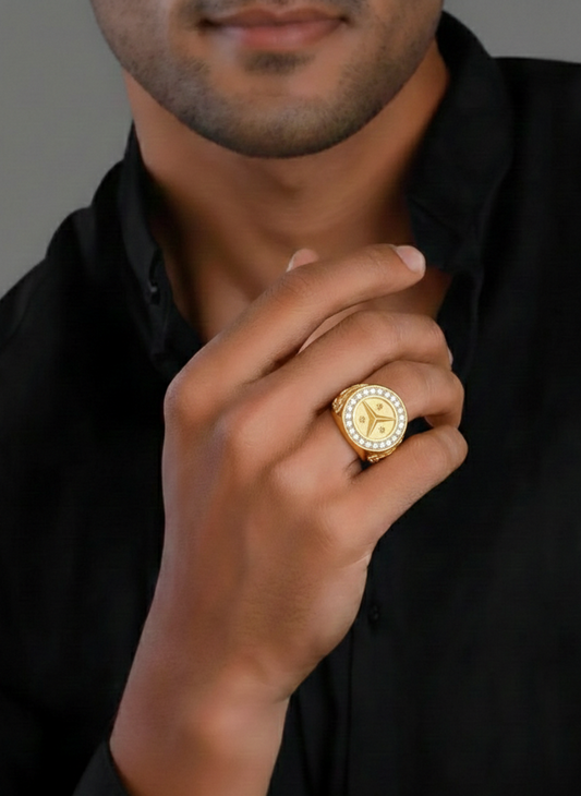 NuGold Mercedes Ring For Men