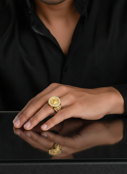 NuGold Mercedes Ring For Men