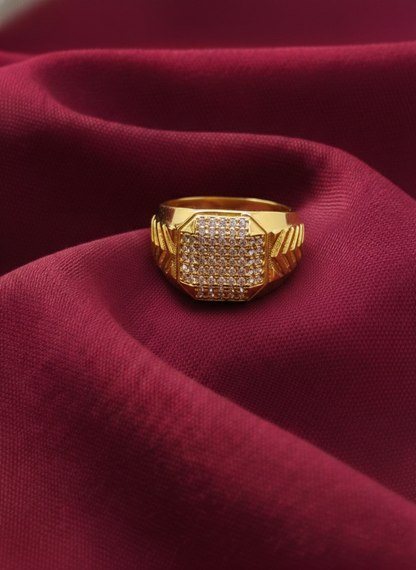 NuGold Mens Ring With Stone