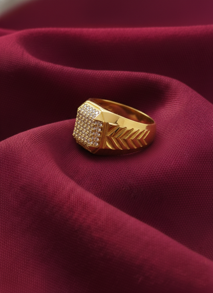 NuGold Mens Ring With Stone