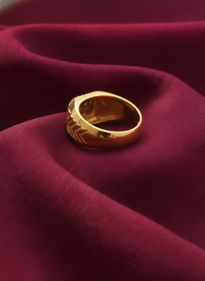 NuGold Mens Ring With Stone