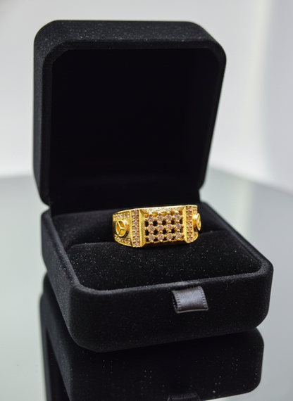 NuGold Mens Ring With Stone
