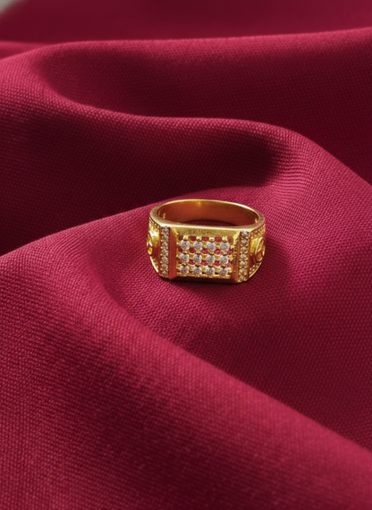 NuGold Mens Ring With Stone