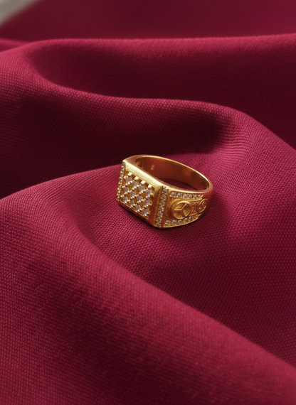 NuGold Mens Ring With Stone