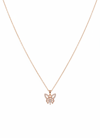 Elegant Rose Gold Butterfly Pendant Necklace for Women