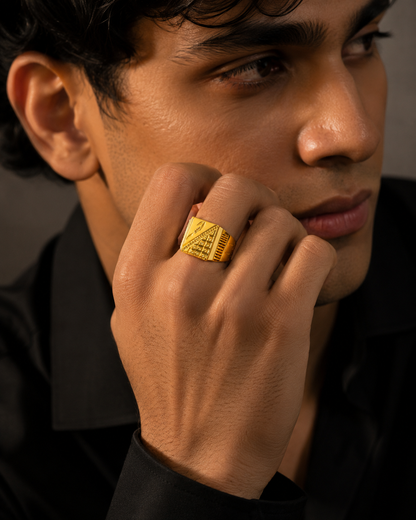 Imperial Mosaic Crest Statement Ring for Men