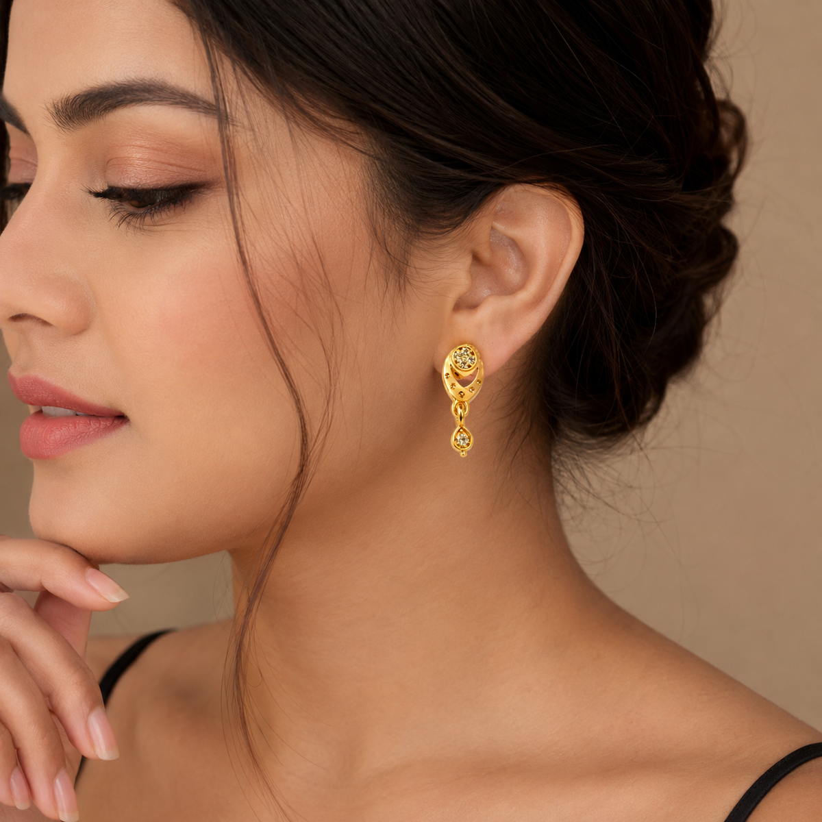 Royal Paisley Crystal Teardrop Dangler Earrings