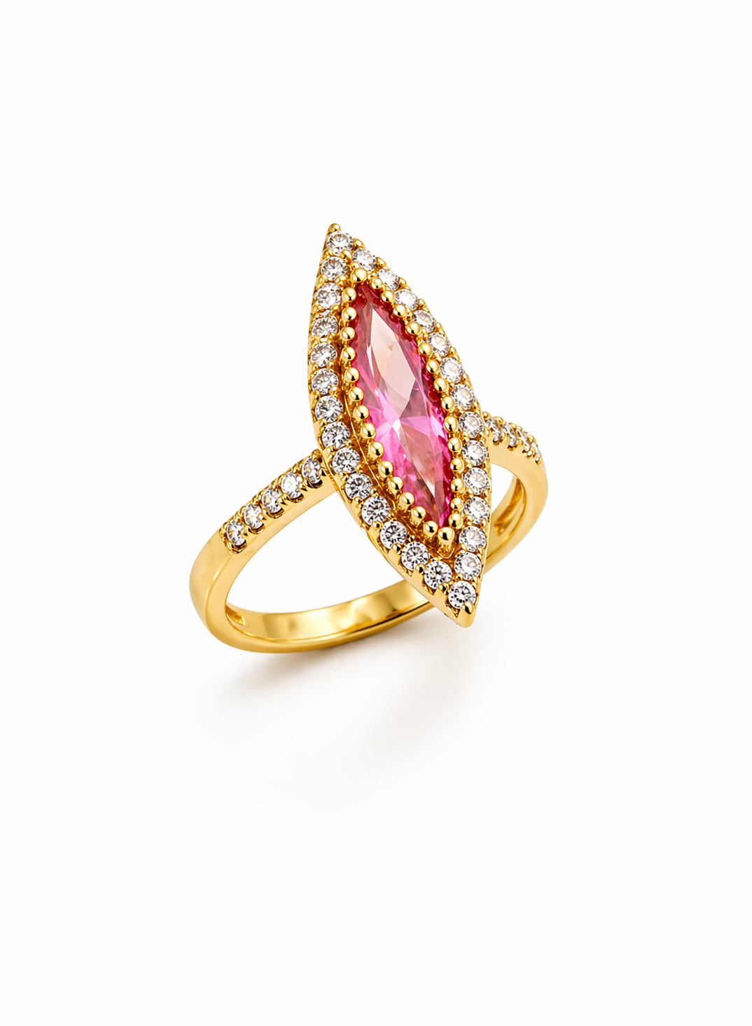 NuGold Pink Royale Marquise Statement Ring