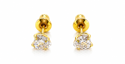 Luxury Heart Cut Diamond Stud Earrings for Women & Girls