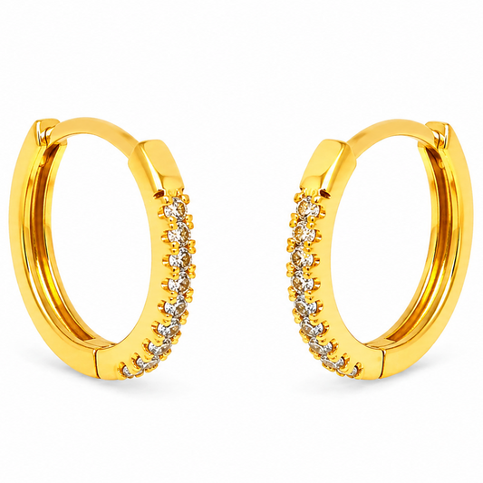 NuGold Diamond Hoop Earrings for Women & Girls