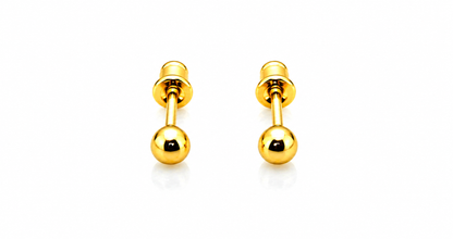 NuGold Minimalist Gold-Toned Ball Stud Earrings for Women