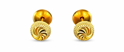 NuGold Textured Gold-Toned Designer Stud Earrings for Women