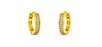 NuGold Crystal Line Gold-Toned Hoop Earrings for Women