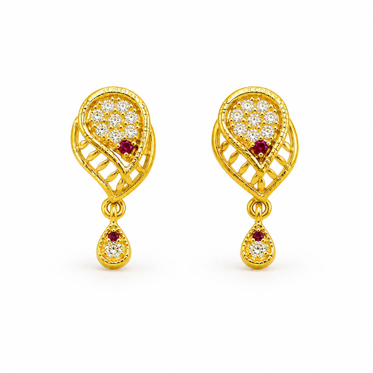 Elegant Swirl Frame Filigree Earrings