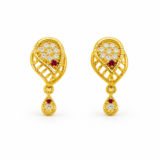 Elegant Swirl Frame Filigree Earrings