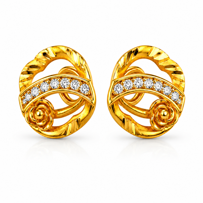 Sculpted Ribbon & Rosetta Infinite Loop Statement Earrings