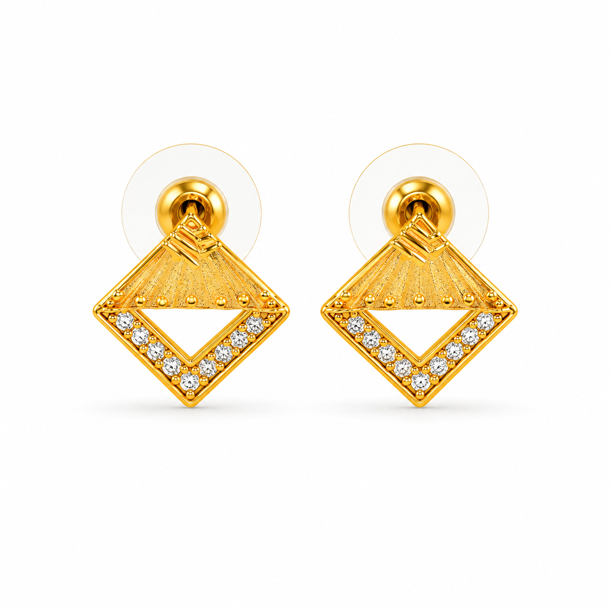 Celestial Faceted V-Chassis Ear-Studs
