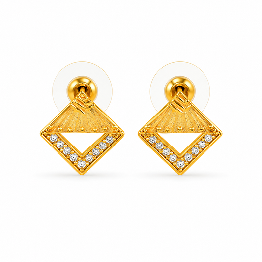 Celestial Faceted V-Chassis Ear-Studs