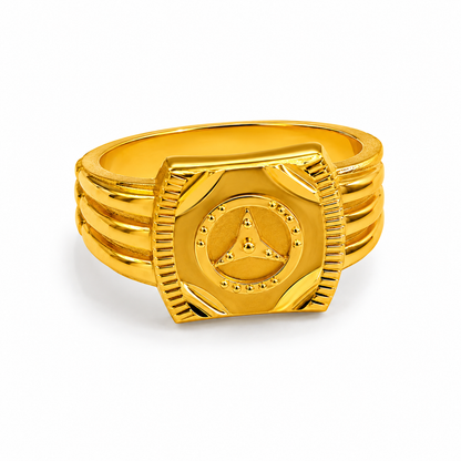 Royal Triad Crest Statement Ring for Men